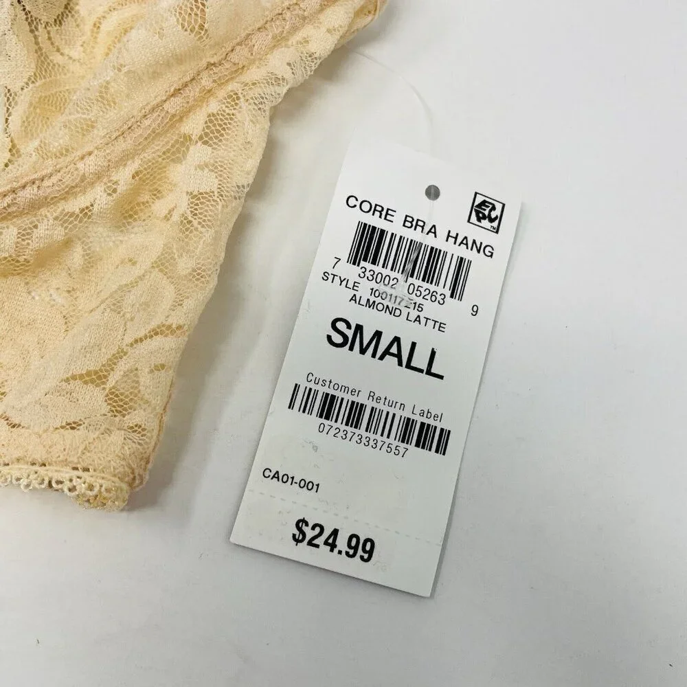 INC International Concepts Womens Small Lace Bralette Lingerie Almond Latte 2686